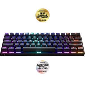 Tastatura gaming SteelSeries Apex 9 Mini,Switch-uri optice OptiPoint, Iluminare RGB, Negru