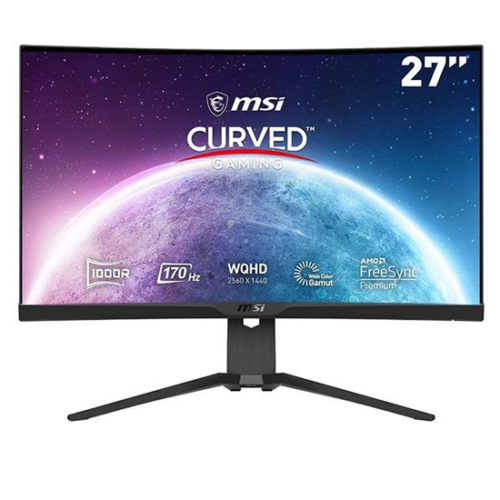 Monitor Gaming VA LED MSI 27" G272CQP, QHD (2560 x 1440), HDMI, DisplayPort, AMD FreeSync, Ecran Curbat, 170 Hz, 1 ms