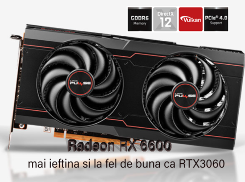 Placa video Sapphire AMD Radeon RX 6600 PULSE 8GB