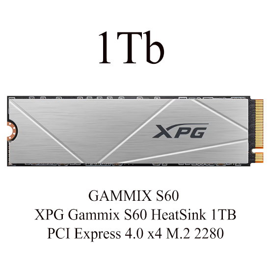 SSD ADATA XPG Gammix S60 HeatSink 1TB PCI Express 4.0 x4 M.2 2280