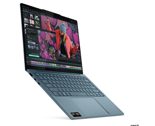 Ultrabook Lenovo Yoga Slim7  (Procesor AMD Ryzen™ Al 7 350 (16M Cache, up to 5.0GHz), 14" WUXGA OLED, 16GB, 1TB SSD, AMD Radeon 860M, Win 11 Home, Albastru) 14AKP10