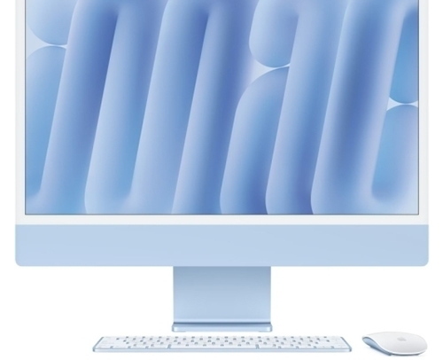 Calculator Apple iMac 4.5K Retina (2024) AIO, procesor Apple M4 (10-core), monitor 24inch (4480 x 2580 pixeli), RAM 16GB, SSD 512GB, macOS Sequoia, tastatura, culoare Blue
