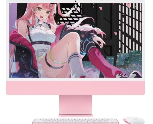 Calculator Apple iMac 4.5K Retina (2024) AIO, procesor Apple M4 (10-core), monitor 24inch (4480 x 2580 pixeli), RAM 16GB, SSD 512GB, macOS Sequoia, tastatura, culoare roz