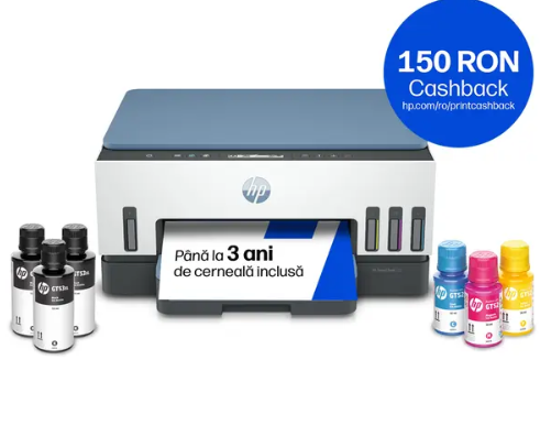 Multifunctional A4 /color inkjet color HP Smart Tank 725 All-in-One, CISS, Wireless, Duplex, A4 (Alb/Albastru)